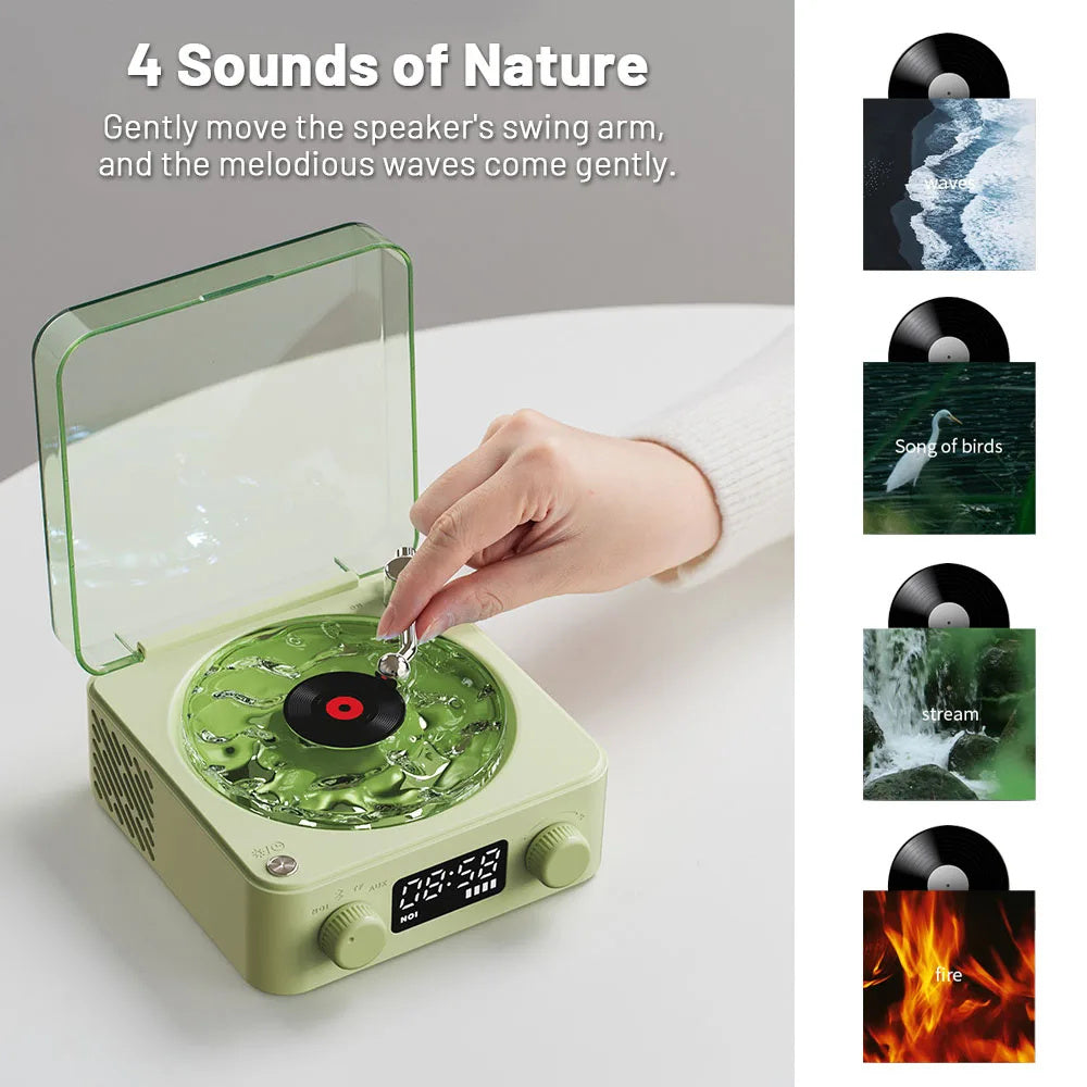 Retro Bluetooth Vinyl Record Player with RGB Lamp