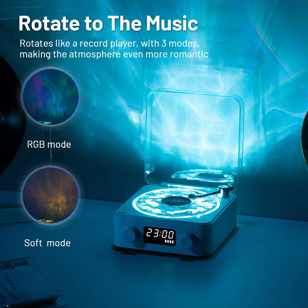 Retro Bluetooth Vinyl Record Player with RGB Lamp